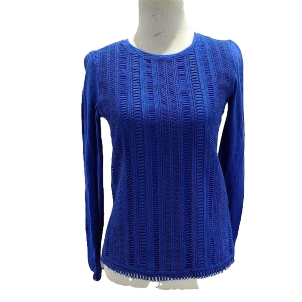J. Crew Blue long sleeve t shirt double lined fron